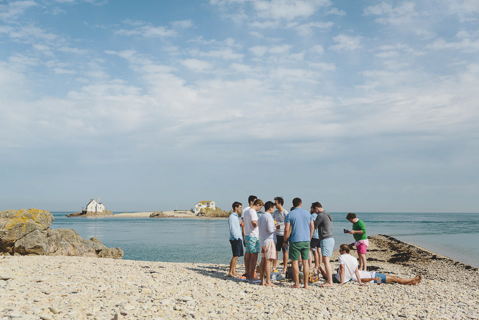 Relaxing on the Les Ecréhous islands off the coast of Jersey, Channel Islands