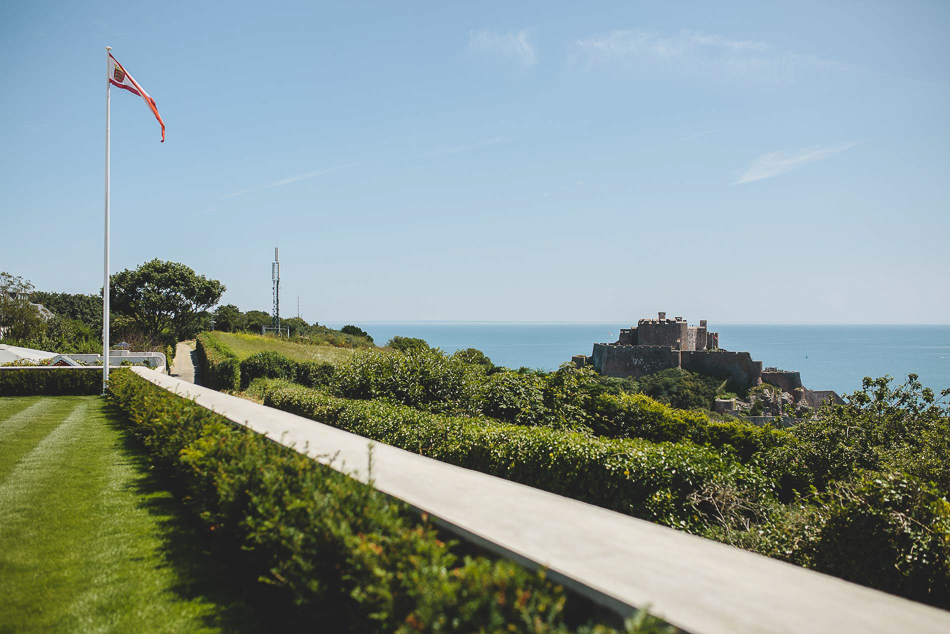 Hill top view of Mont Orgueil Castle, Jersey