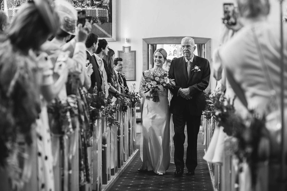 Jersey wedding photography - bride walking down the aisle