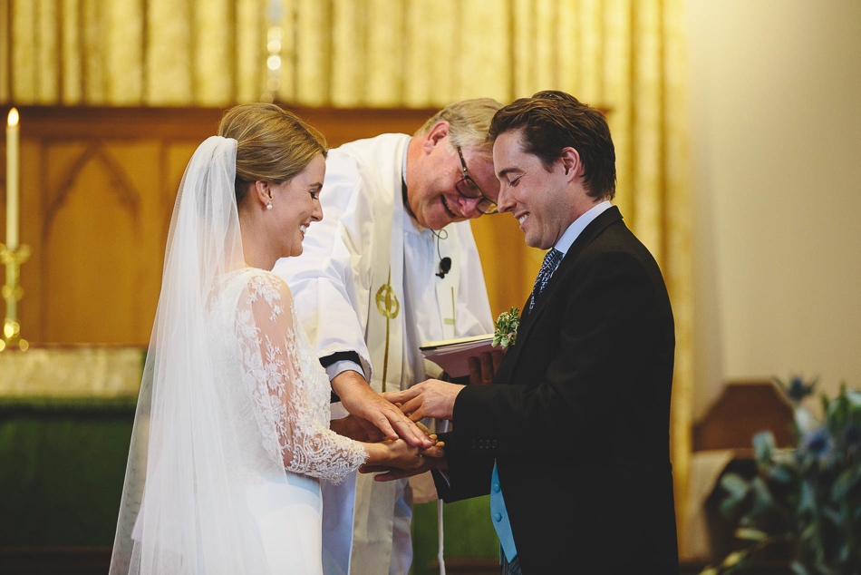 Wedding ceremony at Gouray Church at a wedding in Jersey, Channel Islands