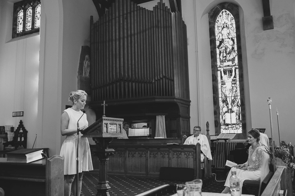 Wedding ceremony at Gouray Church at a wedding in Jersey, Channel Islands