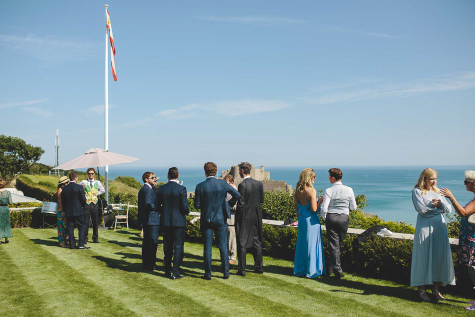 Wedding guests at a wedding in Jersey, Channel Islands