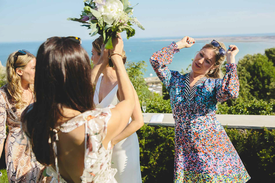 Wedding guests at a wedding in Jersey, Channel Islands