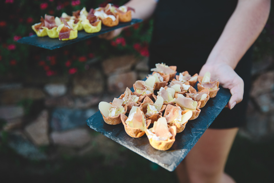 Canapes at a wedding in Jersey, Channel Islands