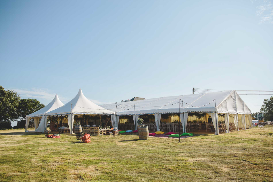 The wedding reception marquee