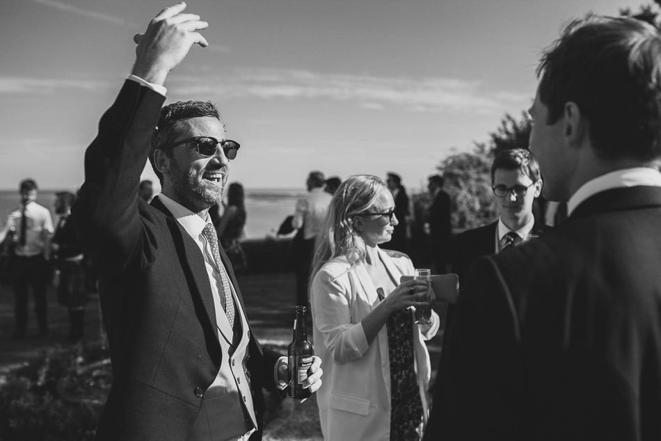 Wedding guests at a wedding in Jersey, Channel Islands