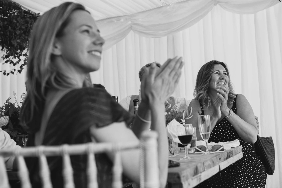 Guests reaction at a wedding in Jersey, Channel Islands