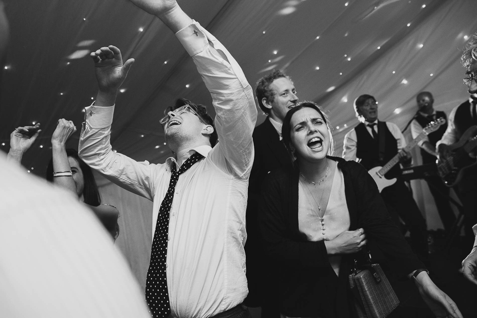 Guests dancing at a wedding in Jersey, Channel Islands