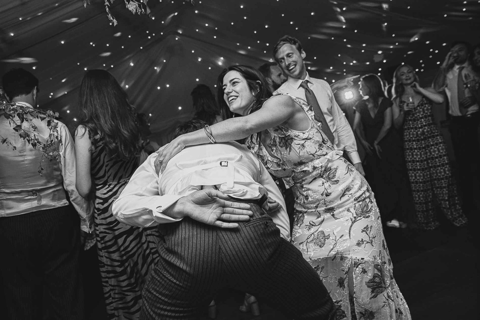 Guests dancing at a wedding in Jersey, Channel Islands