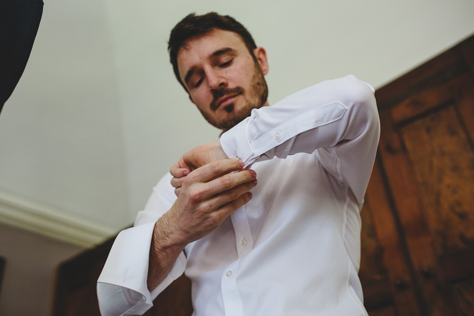 Groom getting ready