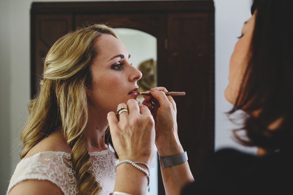 Bride getting ready