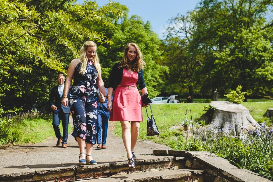 Wedding guests arriving