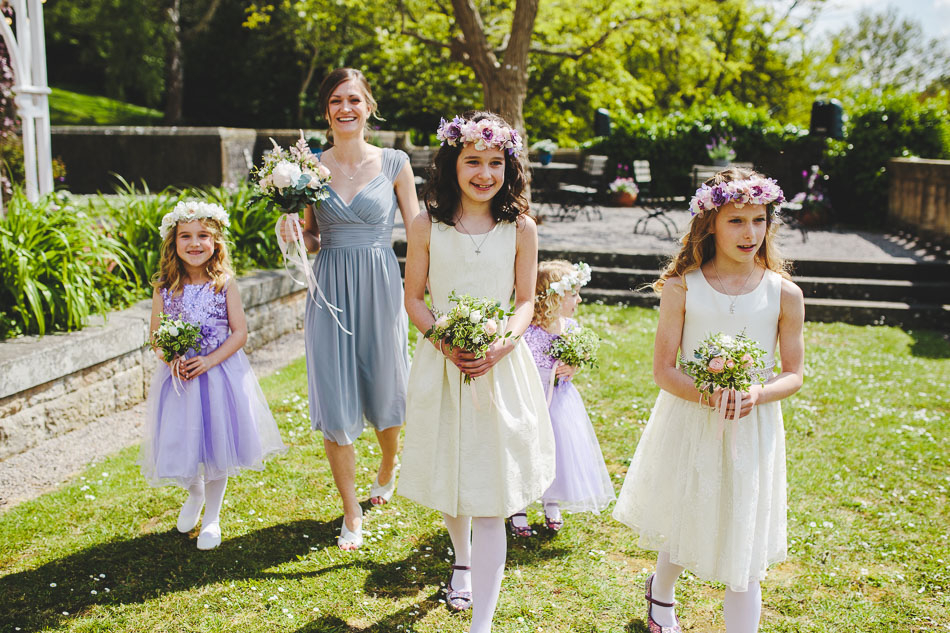 Flower girls walking to ceremony