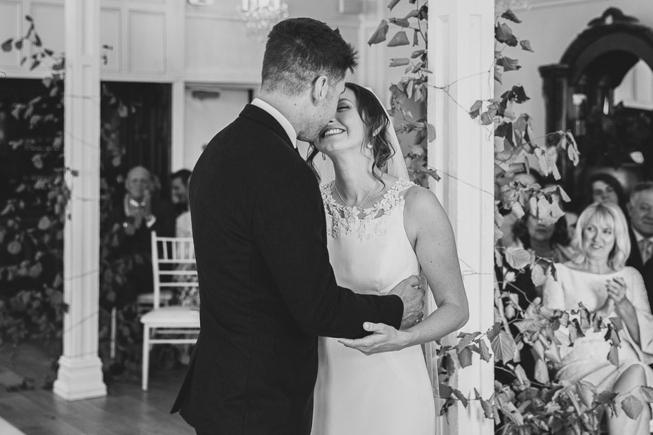 Berwick Lodge Wedding Ceremony First Kiss