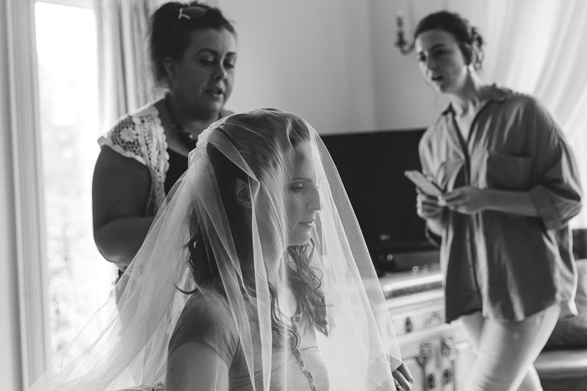 Bride under veil