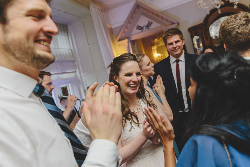 bride laughing on the dancefloor