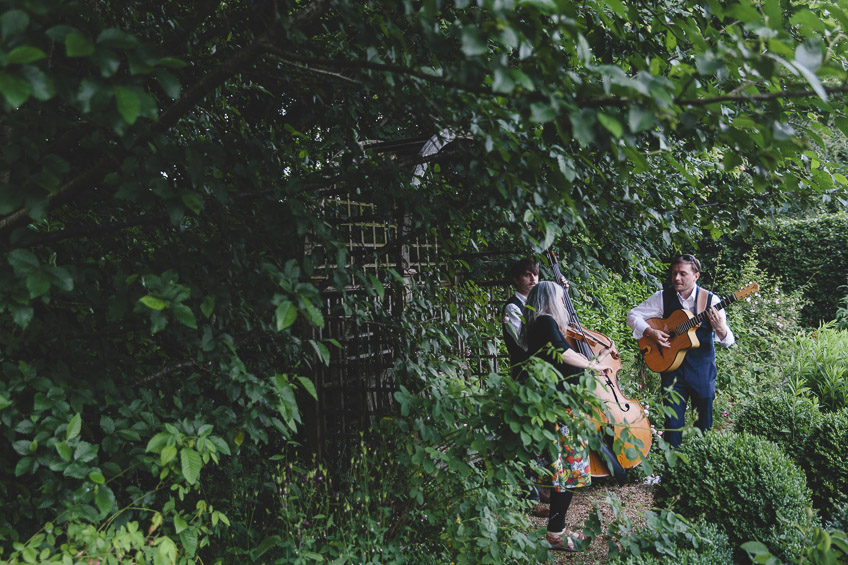 musicians playing in garden