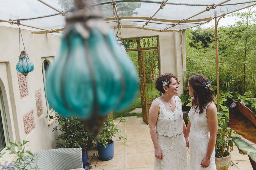 Portrait of two brides