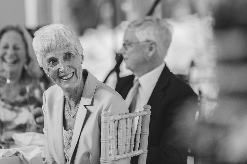 Guest smiling during speech